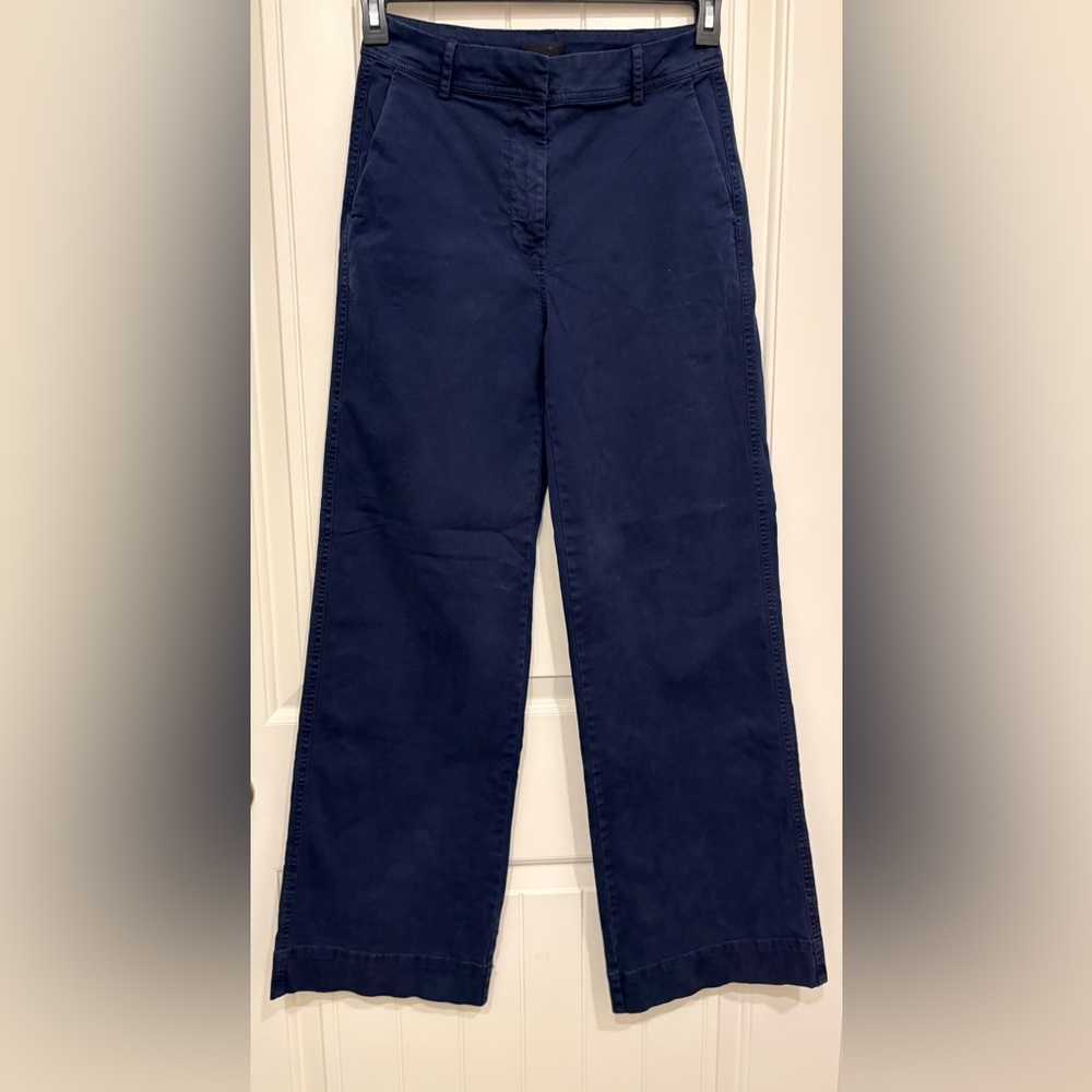 J. Crew Navy Blue Wide Leg Chino Pants Women’s Size 2